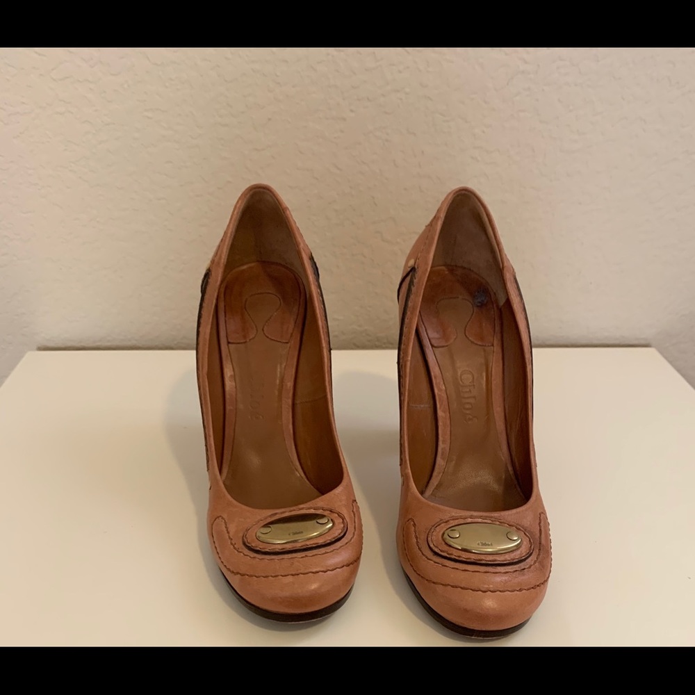 Chloe Tan Leather Shoes